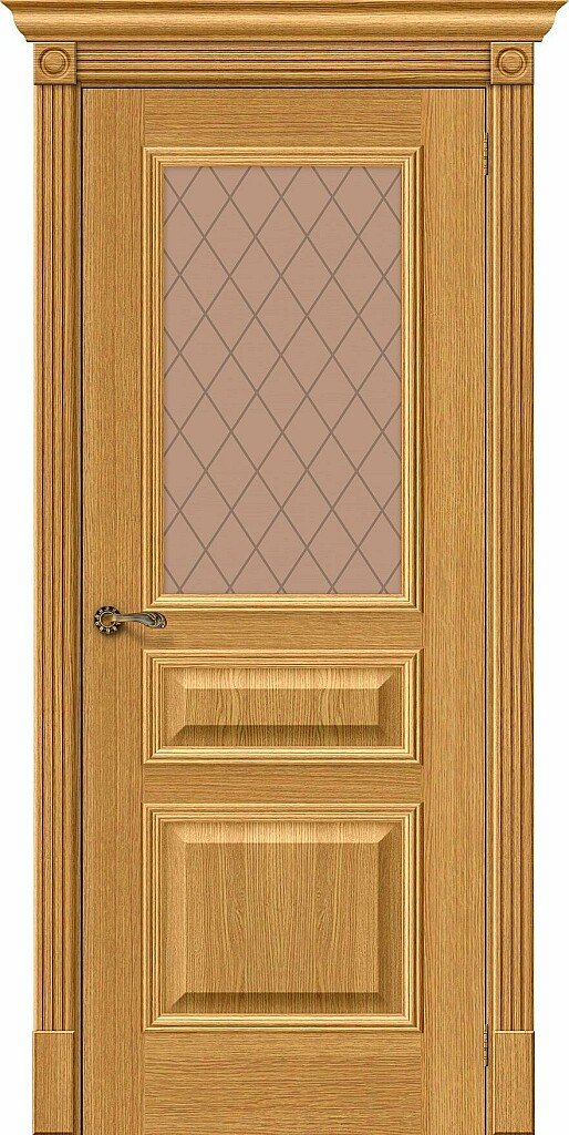Межкомнатная дверь Вуд Классик-15.1 Natur Oak Bronze Сrystal 200*90