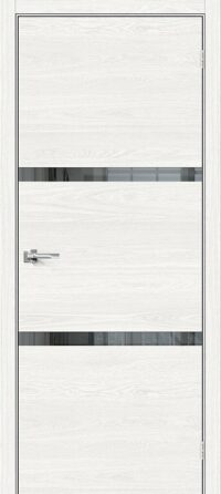 Межкомнатная дверь Браво-2.55 White Skyline Mirox Grey 200*90