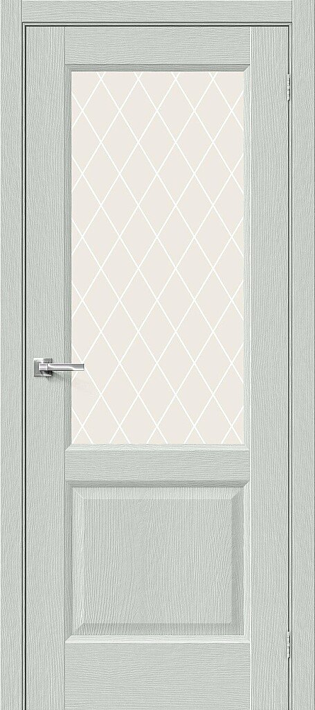 Межкомнатная дверь Неоклассик-33 Grey Wood White Сrystal 200*90