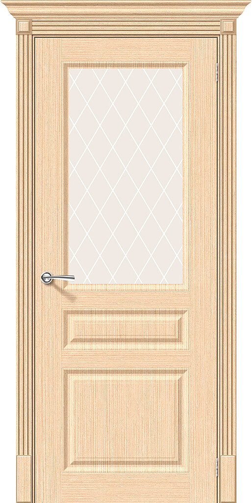 Межкомнатная дверь Статус-15 Ф-22 (БелДуб) White Сrystal 200*90